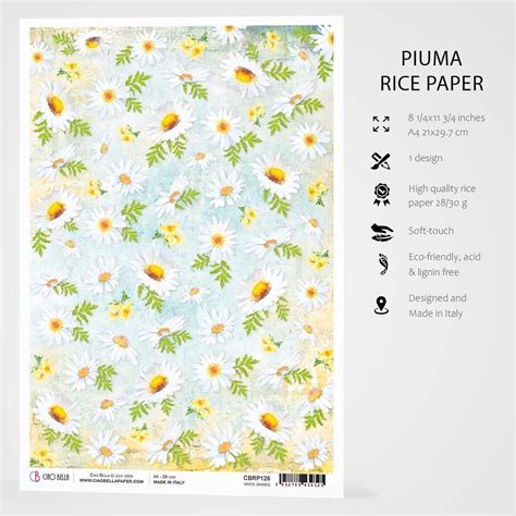 Ciao Bella Rice Paper A4 White Daisies | Michaels