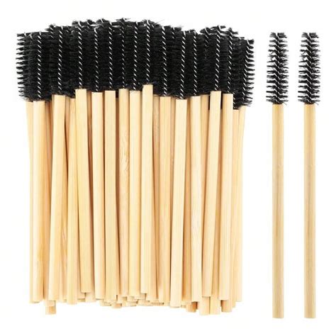 50 Pcs Disposable Mascara Wands, Bamboo Spoolies Brush For Eyelash ...