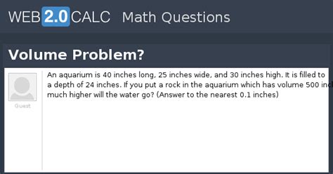 View question - Volume Problem?