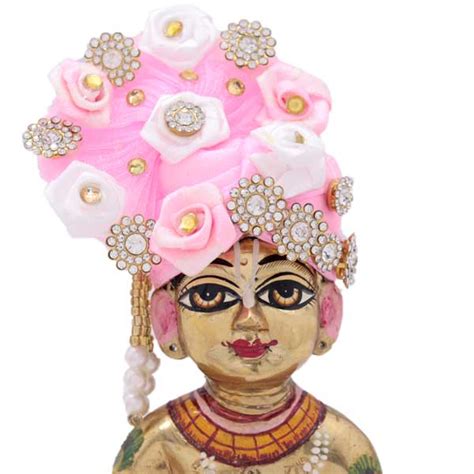 Buy Diamond Stone Decorated Pink Mukut For Laddu Gopal Ji at best price ...