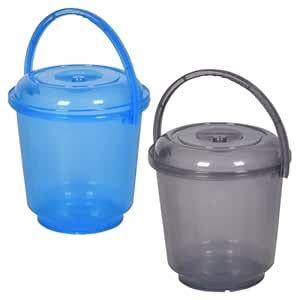 Kuber Industries Pack of 2 Bucket | Bathroom Bucket | Utility Bucket ...