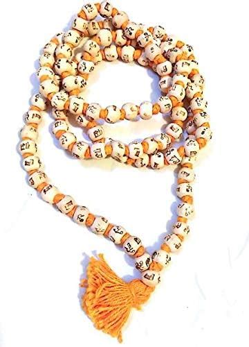 Pujahome Natural Original Tulsi Mala with Ram Naam Written on Every Be