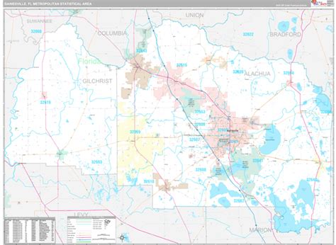 Gainesville Metro Area, FL 5 Digit Zip Code Maps - Premium