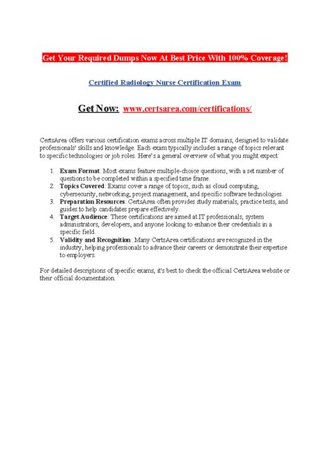 Certified Radiology Nurse Certification Exam - Get Your Required Dumps ...