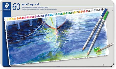 Staedtler Karat Aquarell Premium Watercolor Pencils, Set of 60 Colors ...