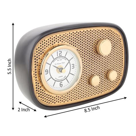 Radio Wave Table Clock in Black Frame