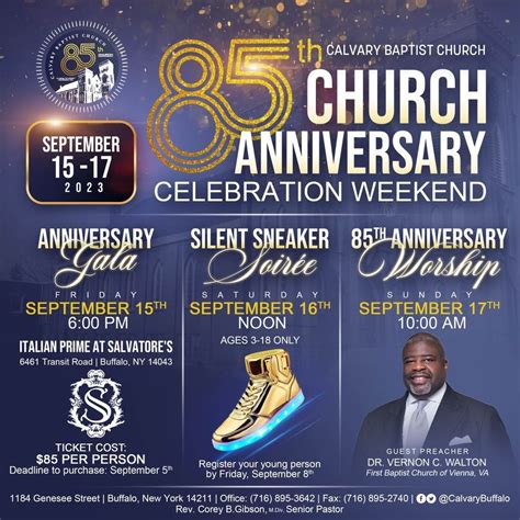 85th Church Anniversary Weekend , Calvary Baptist Church, Buffalo, 15 ...
