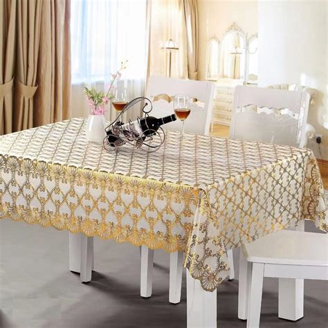 Buy CASA-NEST Gold Embossed Exclusive Table Cover, Size 36x54, 4 Seater ...