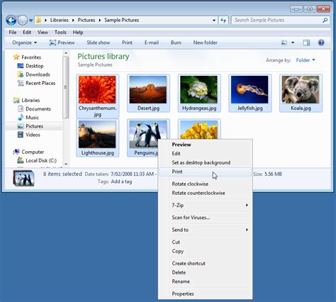 Image result for Windows 7 Print Menu
