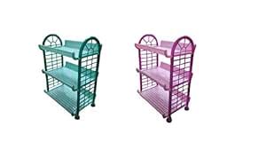 Krishna Plastic 3 Tier Rack Storage Shelf - Set of 2 : Amazon.in: Home ...