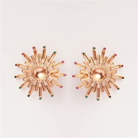 Sun Burst Gold Plated Stud Earrings – Suhani Pittie