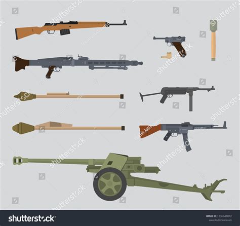 German Ww2 Gun Collection Vector Illustration: เวกเตอร์สต็อก (ปลอดค่า ...