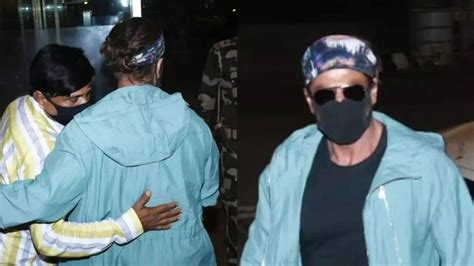 Shah Rukh Khan hugs his driver at airport as he heads to Spain for ...