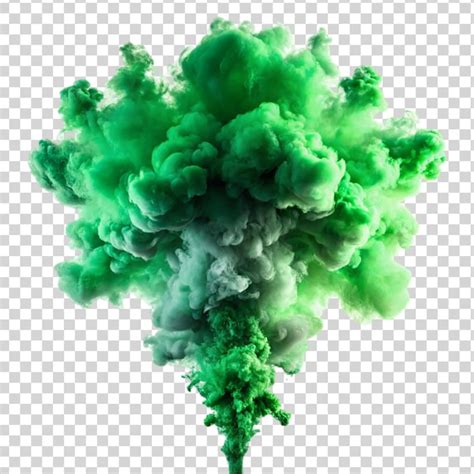Green smoke explosion isolated on transparent background | Premium AI ...