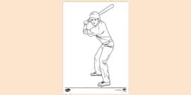 Colouring Page Of Baseball Bat | Colouring Sheets - Twinkl