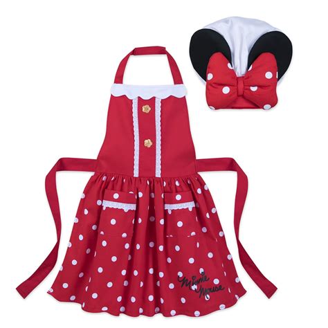 Disney Minnie Mouse Signature Apron and Chef's Hat Set for Kids - Red ...