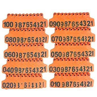 Cattle Ear Tags Livestock Animal Ear Tag for Cows Goats Pigs Number 001 ...