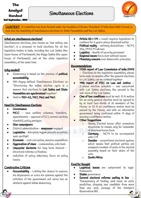 Analyst Handout 02 09 2023 - Simultaneous Elections Analyst Handout 2nd ...