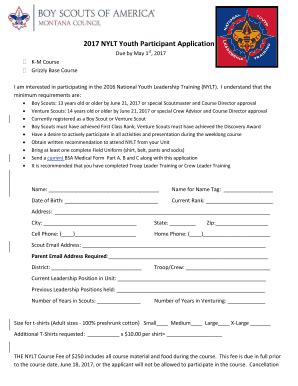 Fillable Online 2017 NYLT Youth Participant Application - Montana ...