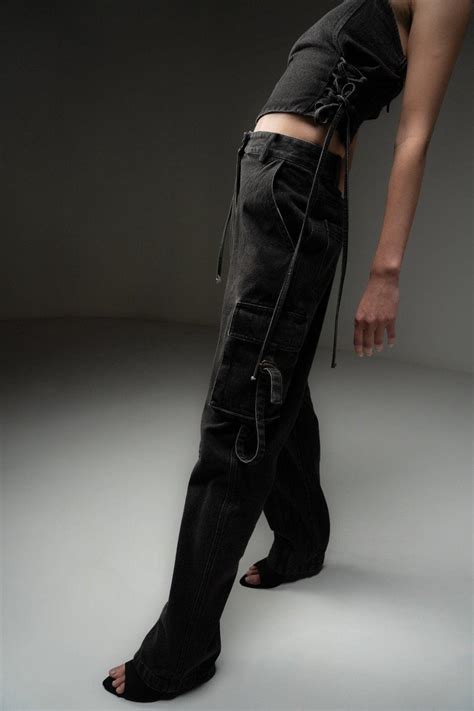 BLACK DENIM CARGO PANT – Sotbella