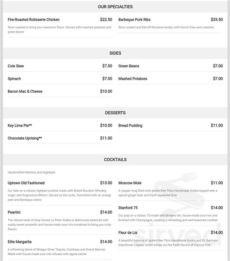 Copper Canyon Grill menu in Hanover, Maryland, USA