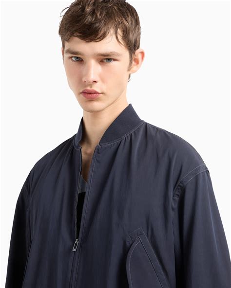 Viscose-nylon blouson with bomber-jacket collar | Emporio Armani