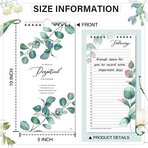 Buy Perpetual Calendar - 12 Months Undated Calendar from January to ...