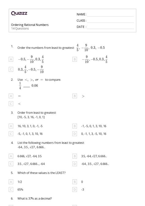 50+ Ordering Numbers 0-10 worksheets for 7th Class on Quizizz | Free ...