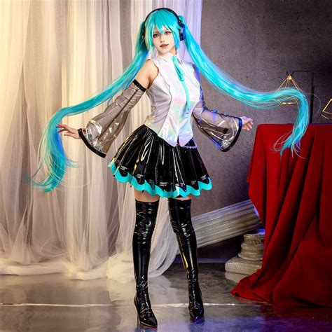 Good Hatsune Miku Cosplay Hatsune Miku Cosplay Redactionele Foto.