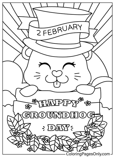 69 Groundhog Day Coloring Pages - ColoringPagesOnly.com