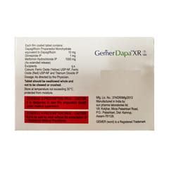 Gemer Dapa Xr 10/1/1000mg Strip Of 7 Tablets: Uses, Side Effects, Price ...
