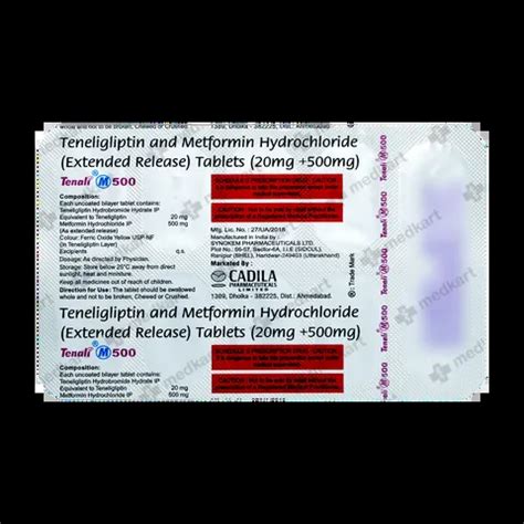 TENALI M 500MG TABLET 10'S, Price, Composition & Generic Alternatives ...
