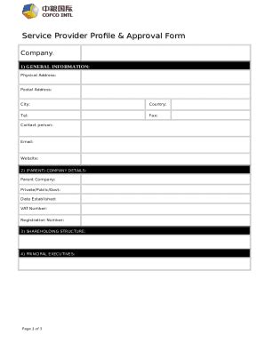 Service Provider Approval Doc Template | pdfFiller