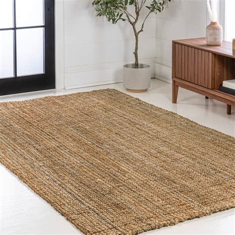 JONATHAN Y NATURAL FIBER Biot Rustic 5 X 8 (ft) Braided Coir Natural ...