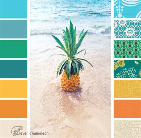 Colour Inspiration Tuesday: Digging for Pineapples - Clever Chameleon Quilting | Beach color ...