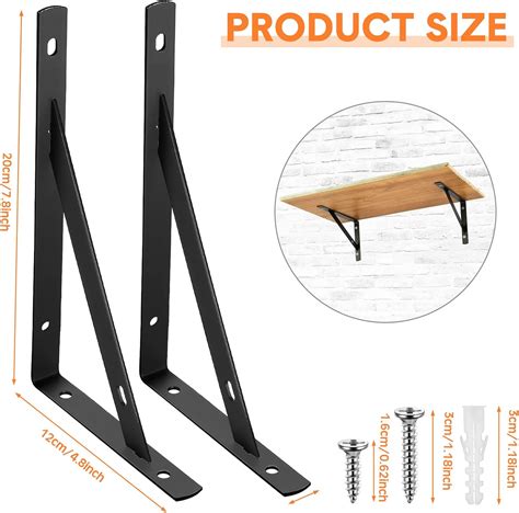 Buy 40 Pcs Heavy Duty Shelf Brackets 8 Inch Metal Wall Bracket Support ...