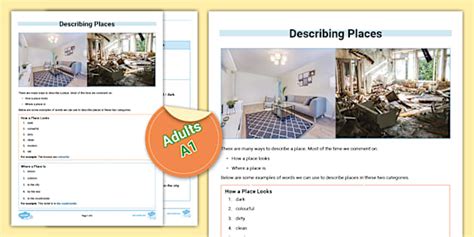 ESL Describing Places Activity Sheet [Adults, A1]