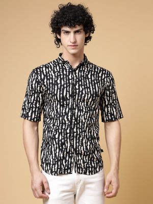 Buy RIGO Men Rayon Half Sleeve Printed Slim Fit Shirt Online
