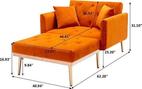 Buy PHOYAL Velvet Chaise Lounges, Modern Tufted 2 in 1 Chaise Lounge ...