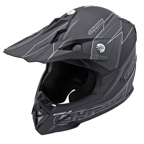 Chaos CX-1 Adult Motocross Crash Helmet Matt Black
