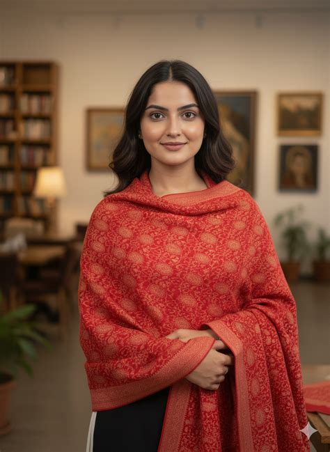 Small Paisley Kani Jaal Red – The Shawl Studio