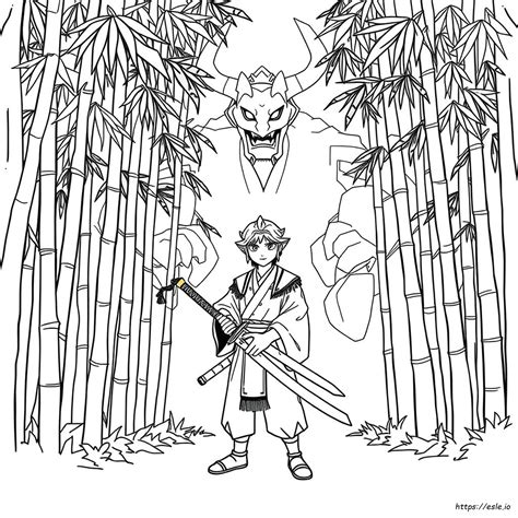 Coloring Pages Demon King Tanjiro Drawing