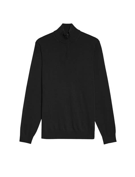 Buy Pure Extra Fine Merino Wool Half Zip Jumper at Marks & Spencer