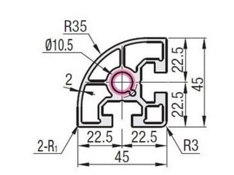 Profilé aluminium arrondi 45x45 - fente de 10 mm | Contact SYSTEAL
