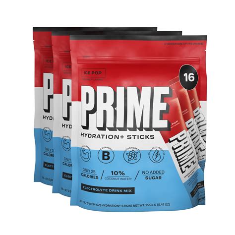 Buy PRIME Hydration+ Sticks Ice Pop | Hydration Powder Single Serve ...