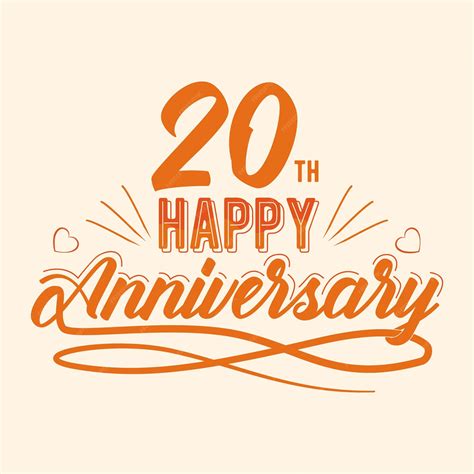 Premium Vector | 20th Happy Anniversary Twenty Years Anniversary ...