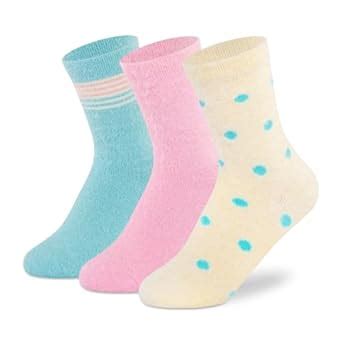 Supersox Regular Length Cute Fuzzy Thermal Control Socks for Girls ...