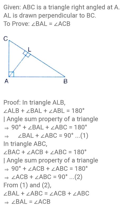 a triangle abc is right angled at a . ad is drawn perpendicular to bc ...