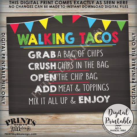Free Printable Walking Taco Sign - Printable Templates Free
