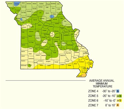 Hardiness Zone Map for St. Louis 6a